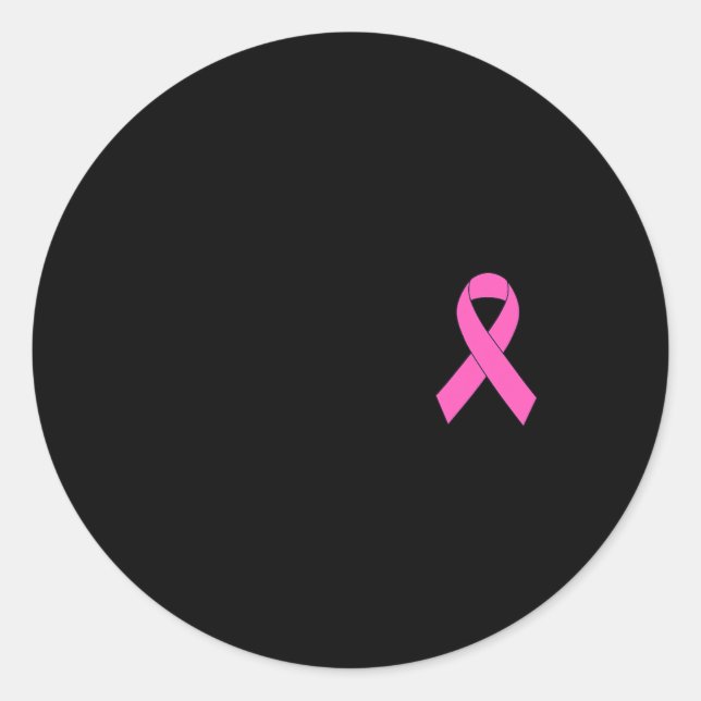 Cute Pink Ribbon Breast Cancer Awareness Women Men Classic Round Sticker (Front)
