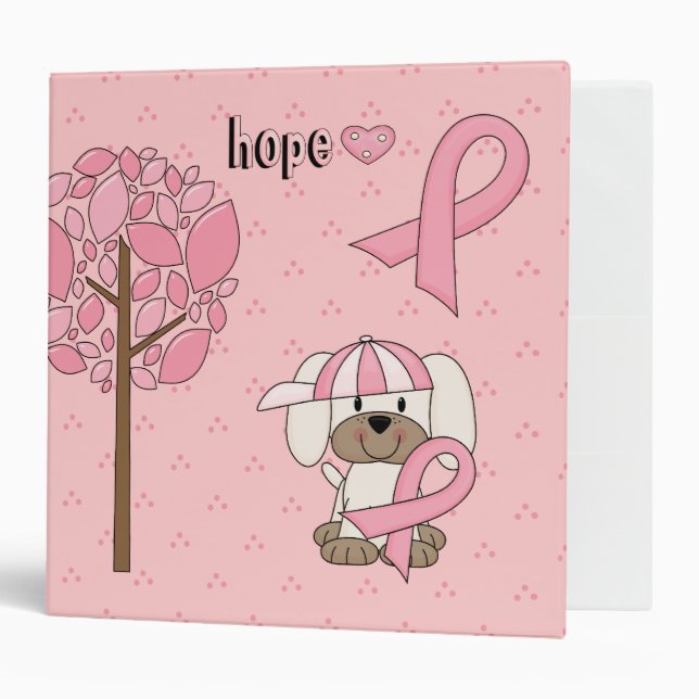 Cute Pink Ribbon Hope Binder (Front/Inside)