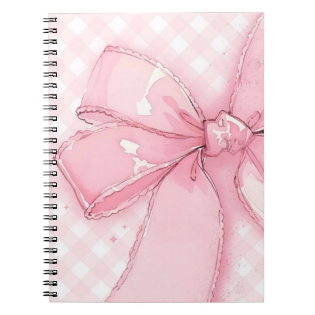 cute pink ribbon notebook (Front)