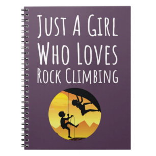 Cute Pink Rock Climbing Gifts Climber For Girls Notebook