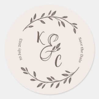cute pink round wedding stickers