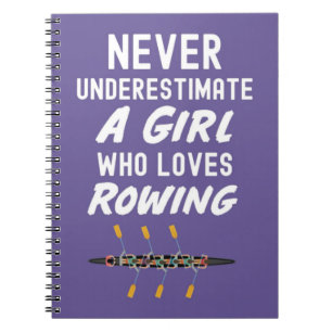 Cute Pink Rowing Presents For Girls For Kids Notebook