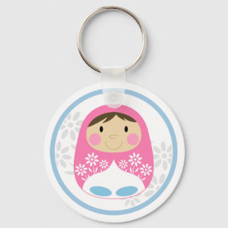 Cute Pink Russian Doll Keychain