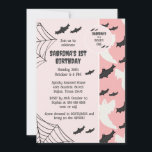 Cute Pink Scary one Halloween Birthday Invitation<br><div class="desc">Cute Pink Scary one Halloween Birthday Invitation</div>