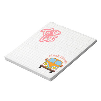Cute Pink School To-Do list Personalized Notepad