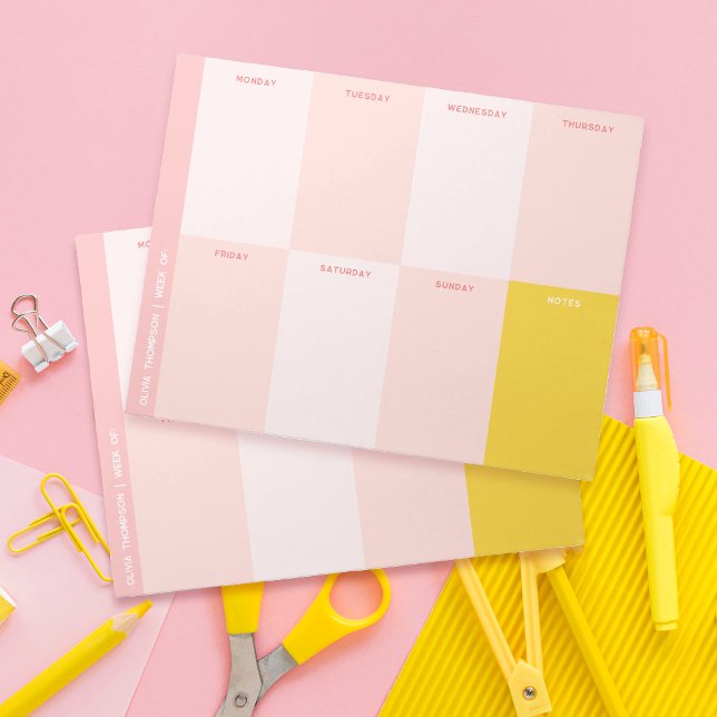 Cute Pink School Weekly Planner Notepad (Creator Uploaded)
