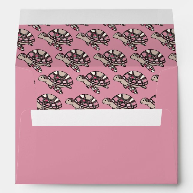 Cute pink sea turtle envelope (Back (Bottom))