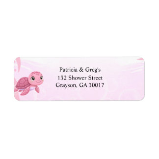 Cute Pink Sea Turtle Girl Baby Shower