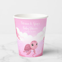 Cute Pink Sea Turtle Girl Baby Shower