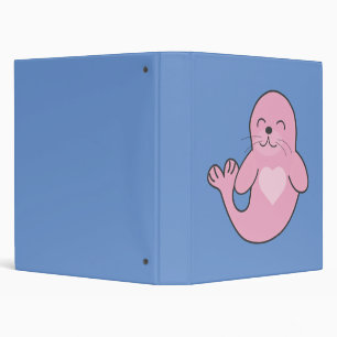 Cute pink seal  binder