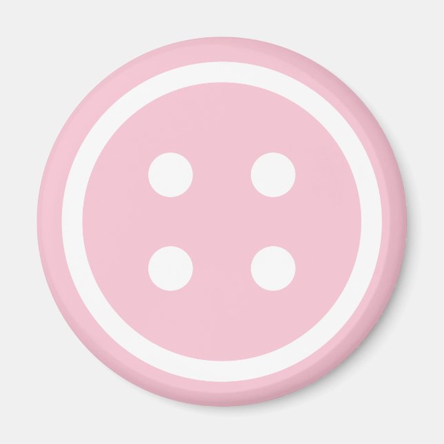 Cute Pink Sewing Button Magnet (Front)