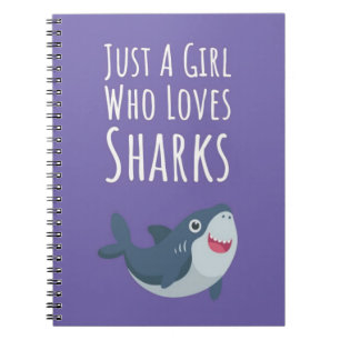 Cute Pink Shark Gifts For Baby Girls Kids Ocean  Notebook