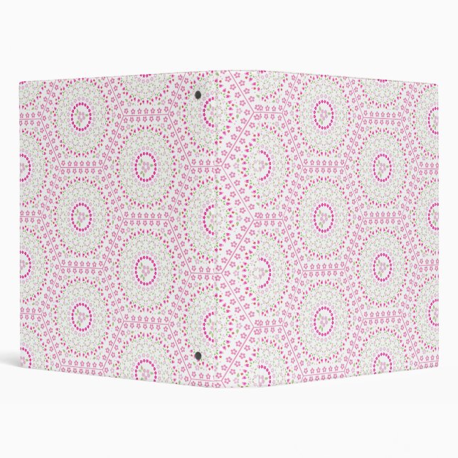 Cute Pink Simple Geometric Whimsical Pattern  Binder (Background)
