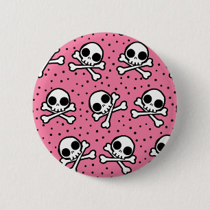 Cute Pink Skull 2 Inch Round Button