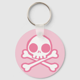 Cute Pink Skull Keychain