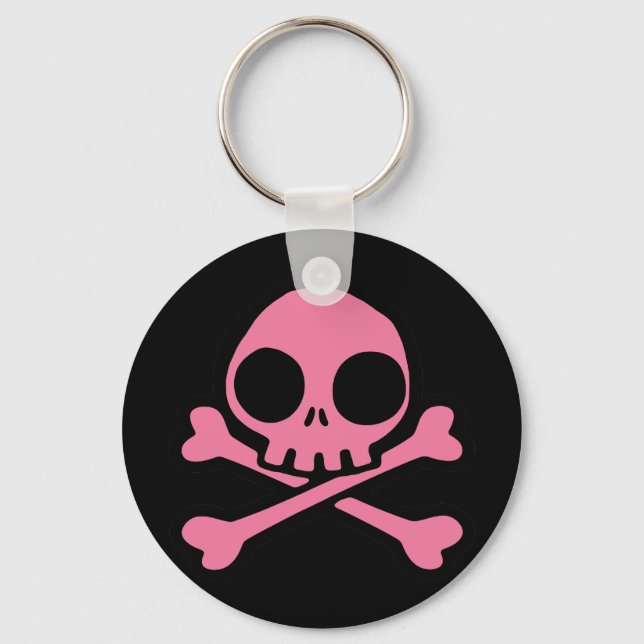 Cute Pink Skull Keychain (Front)