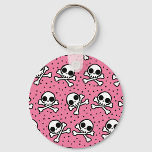 Cute Pink Skull Keychain