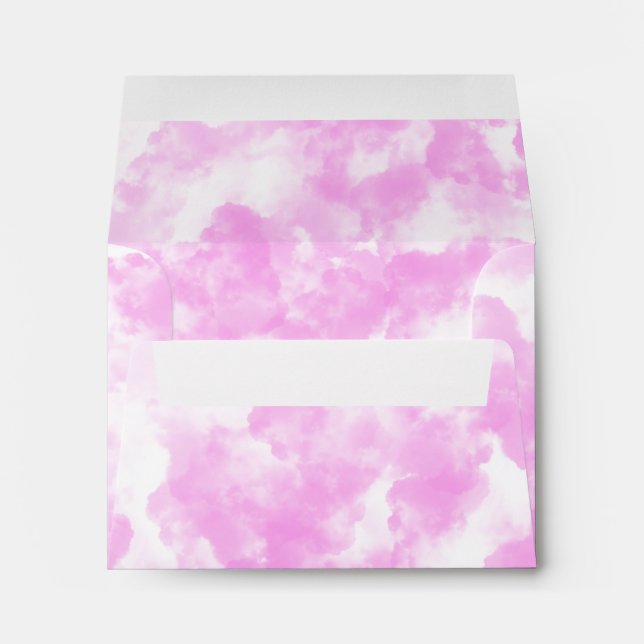 Cute Pink Sky Cloud Themed Envelope (Back (Bottom))