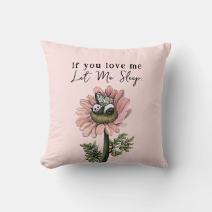 Cute Pink Sleeping Panda Bear Fairy Throw Pillow
