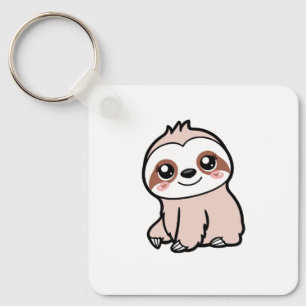 Cute Pink Sloth Keychain