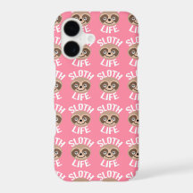 Cute Pink Sloth Life iPhone Cover