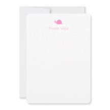 Cute Pink Snail Thank You Notes