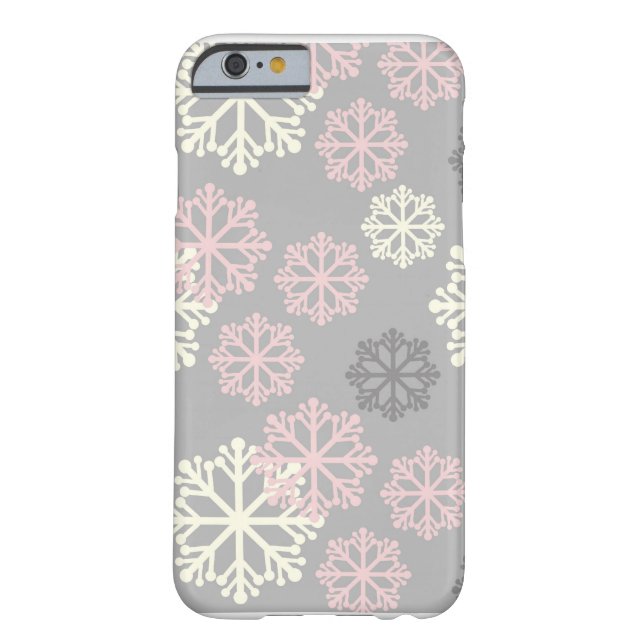 Cute Pink Snowflake Winter iPhone 6 case (Back)