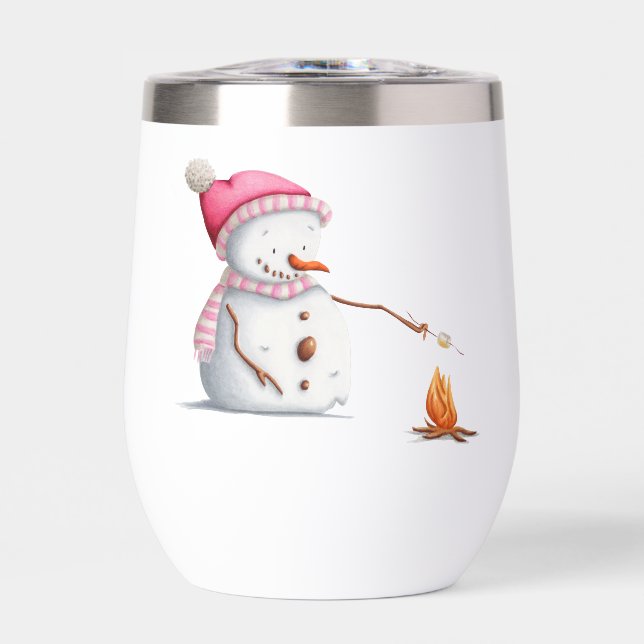 Cute Pink Snowman  (Front)