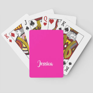 Cute pink solid plain playing cards
