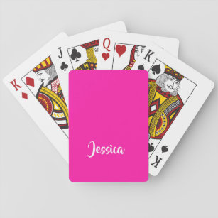 Cute pink solid plain playing cards