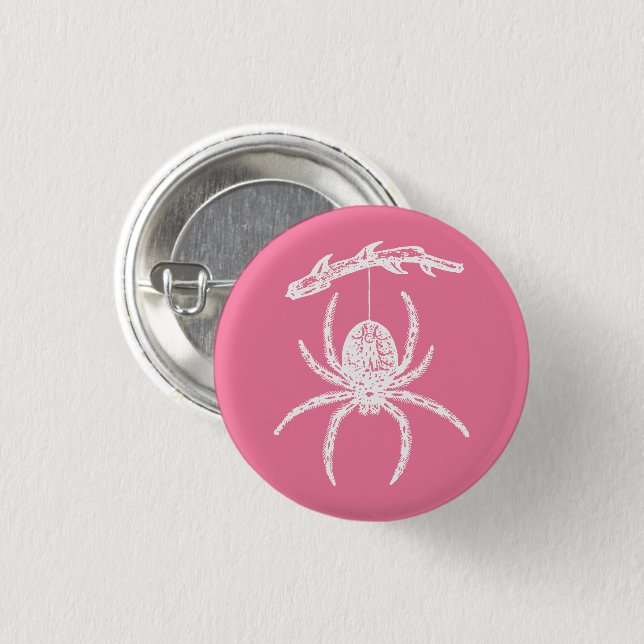 Cute Pink Spider Button (Front & Back)