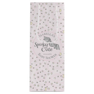 Cute Pink Spooky Cute October Baby Shower Wine Gift Bag