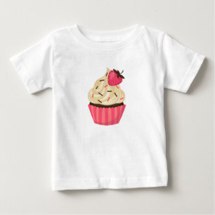 Cute Pink Sprinkles Strawberry Cupcake Baby T-Shirt