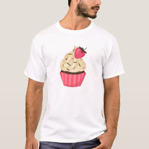 Cute Pink Sprinkles Strawberry Cupcake T-Shirt