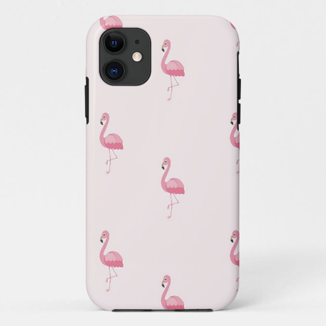 Cute pink standing flamingo Case-Mate iPhone case (Back)