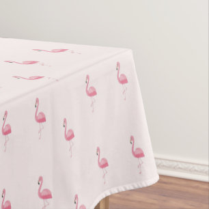 Cute pink standing flamingo tablecloth