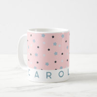 Cute Pink Star Pattern Personalized Name Mug