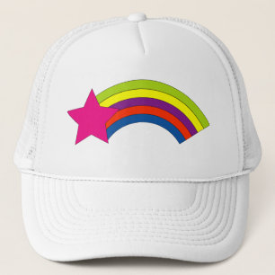 Cute Pink Star Rainbow Colourful Kawaii Trucker Hat
