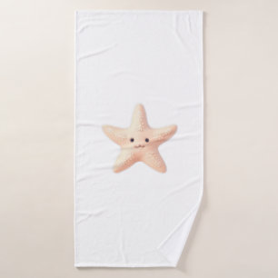 Cute Pink Starfish Bath Towel