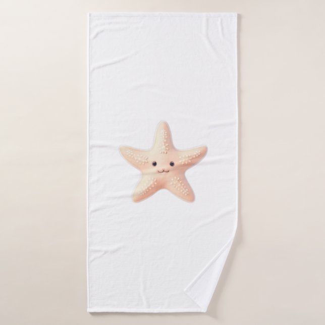 Cute Pink Starfish Bath Towel (Bath Towel)