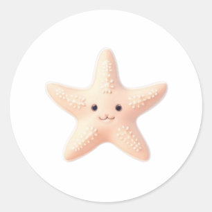 Cute Pink Starfish Classic Round Sticker
