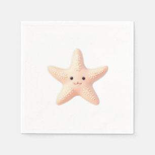 Cute Pink Starfish Napkin