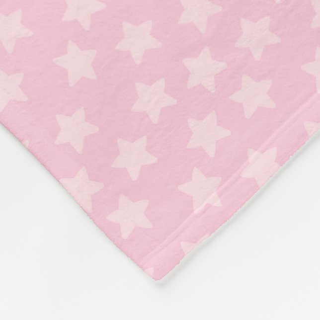 Cute Pink Stars Fleece Blanket (Corner)