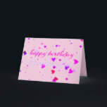 Cute Pink Stars Granddaughter Birthday Card<br><div class="desc">The Cute Pink Stars Granddaughter Birthday Card features pink stars and hearts with an easily editable message for you to easily customize for your granddaughter's birthday card.</div>