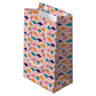 Cute pink sting ray and manta ray fish pattern small gift bag