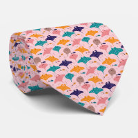 Cute pink sting ray and manta ray fish pattern