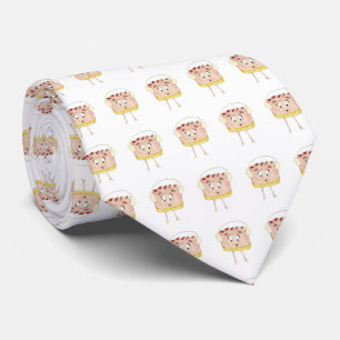 Cute Pink Strawberry Cheesecake Quirky Cake Art Tie