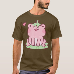 Cute Pink Strawberry Frog Doodle T-Shirt