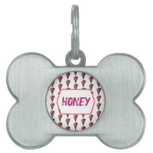 Cute Pink Strawberry Ice Cream Pet Lover Aesthetic ID Tag
