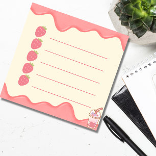 cute pink strawberry to do list post-it notes